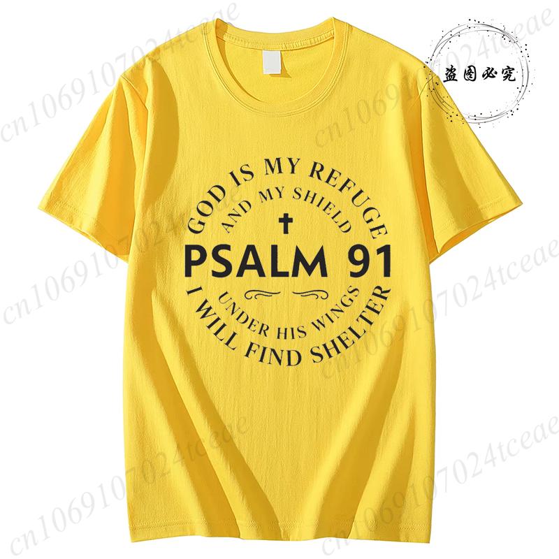God Is My Refuge Graphic Printed T Shirts for Unisex Unisex Clothing Bible Verse Unisex T Shirt Clothes Short Sleeve Tee T Shirt Homme