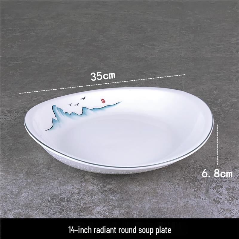 TianYajing 14-inch Irregular Oval Ceramic Serving Plate