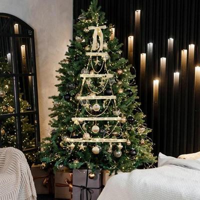 Christmas Wall Tree With Lights Wooden Flat Christmas Tree With Light LED Lighted Wall Christmas Tree Warm Hangable Flat Wall