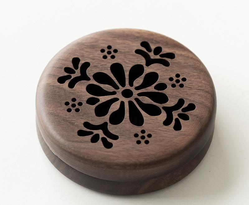 New Chinese-style Wooden Coil Incense Burner Home Indoor Incense Box Tearoom Decorative Relaxing Purifying Aromatherapy Tools