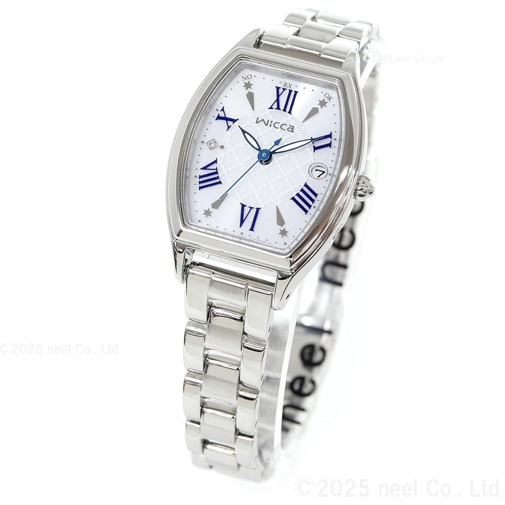 Citizen Wicca Solar Radio Wave Waterproof Watch Silver White Analog Women's Business Simple Gift 38mm