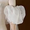 Handcrafts Sheer Bridal Gloves with Puff Design Fingerless Arm Sleeves for Photography and Stage Event Wedding Ceremony