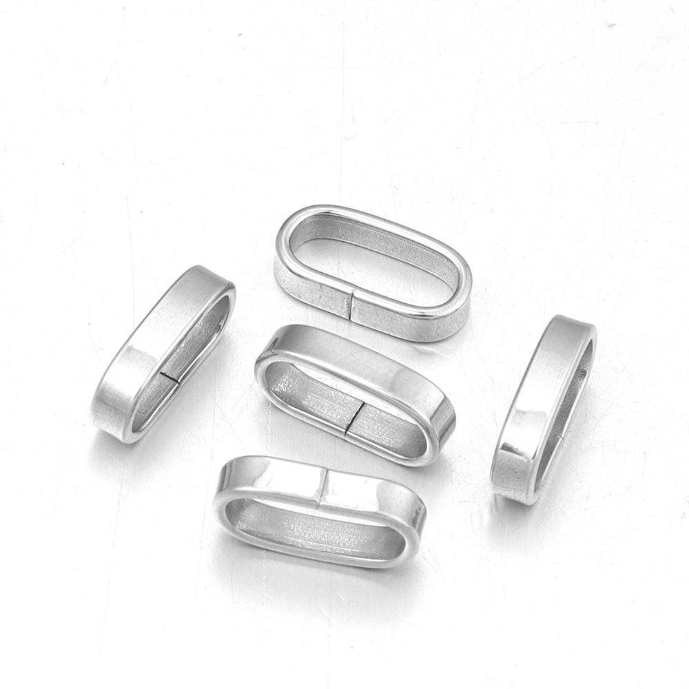 

5pcs/Lot Big Hole Square Stainless Steel Beads Fit Flat Leather Rope Buckle Spacer Tubes Bead DIY Jewelry Making Accessories