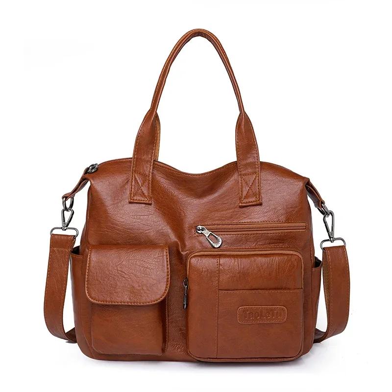 Damen-monochromatische PU-Reißverschlusstaschen elegante Crossbody-Taschen hohe Kapazität lässige Umhängetaschen Nahtlinie neue Marke Mode