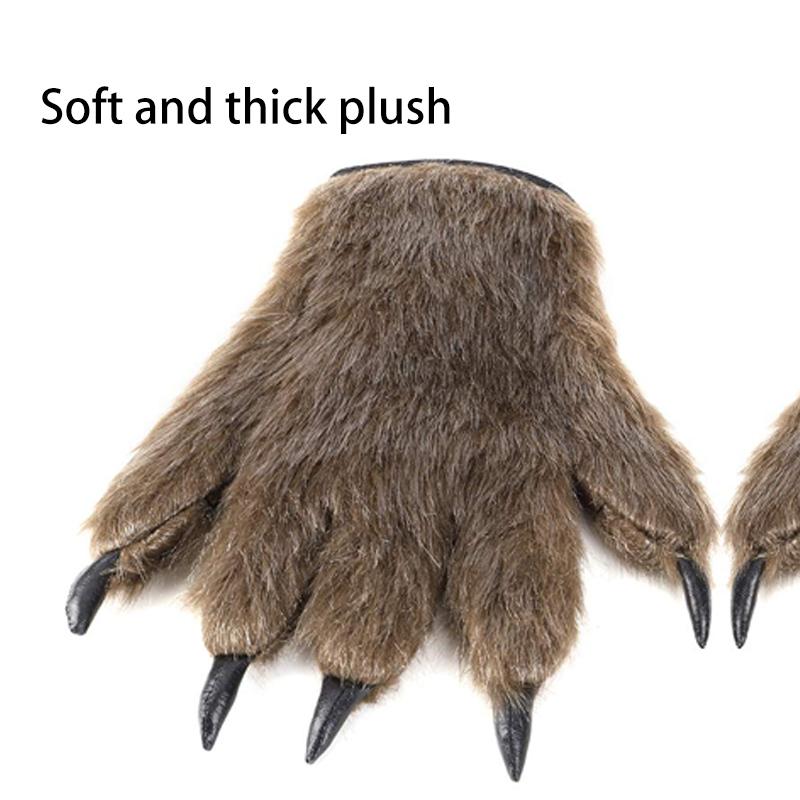 1 pár Halloweenských vlčích rukavic Dekorace Rukavice vlkodlaků Gorilí rukavice Makeup Pódium Ruce Tlapky Dráp Pro rekvizity Cosplay