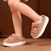 Winter Warmth Thick-Soled Fleece-Lined All- Cotton Slippers With Heel Coverage