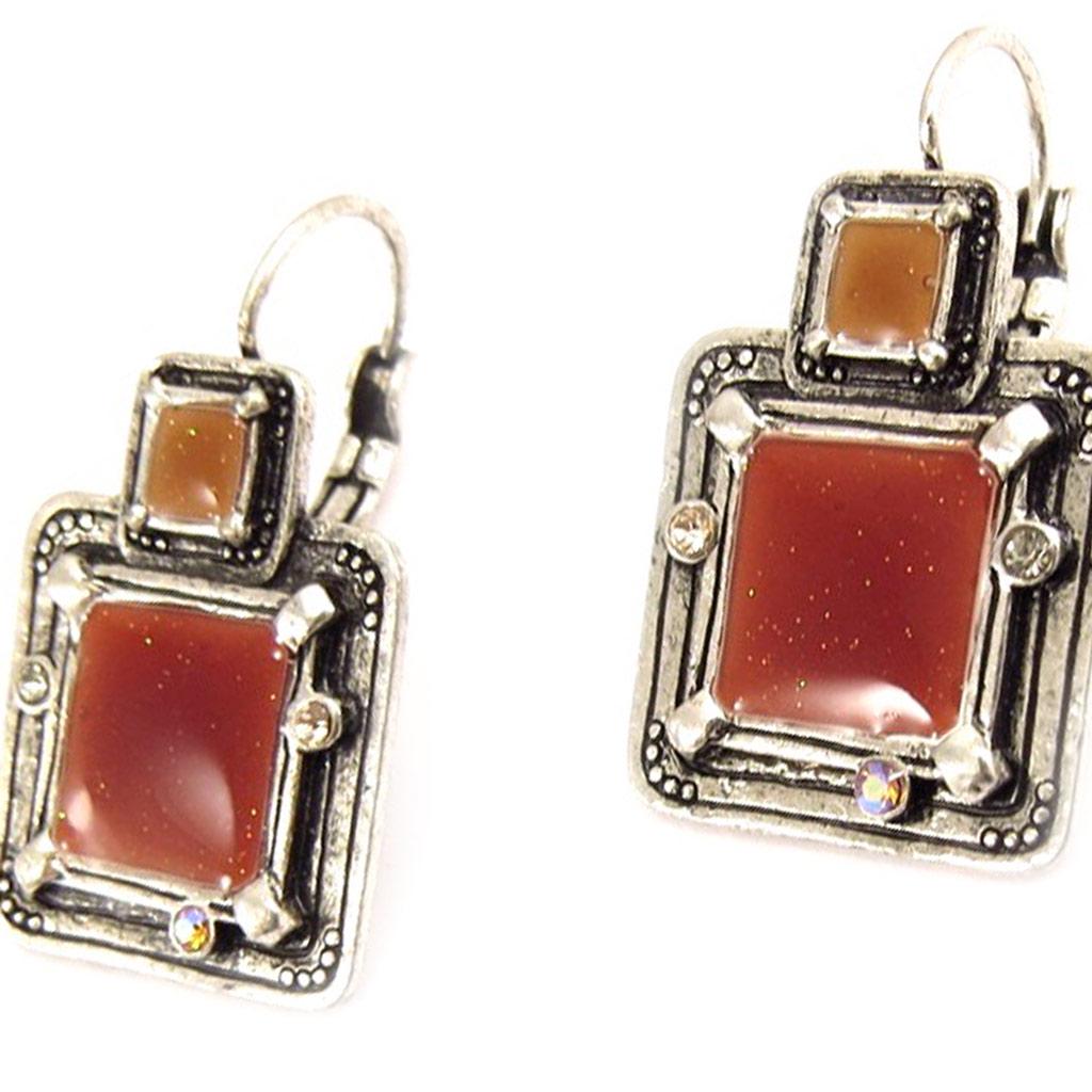 Les Trésors De Lily [C5272] - Dormeuses Créateur 'Anamaya' Marron