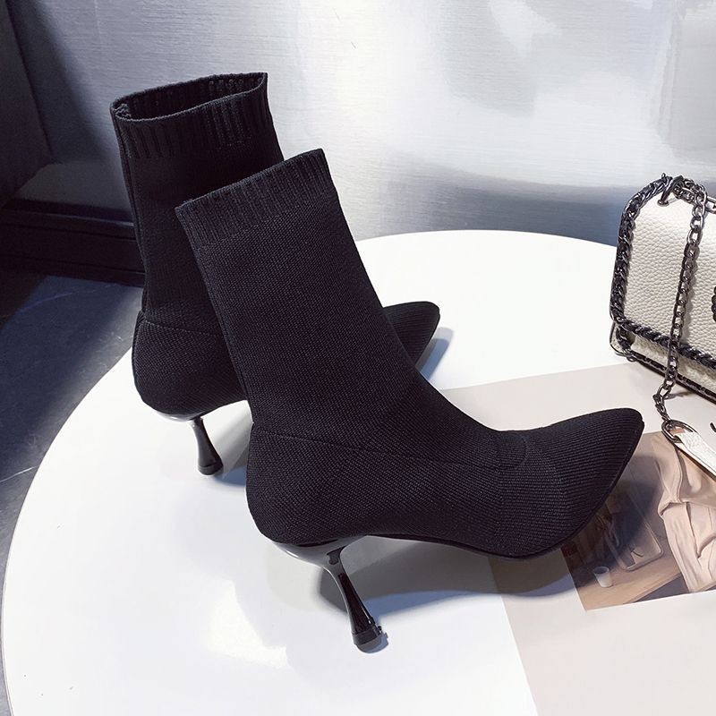 Pointed stiletto high heels Internet celebrity Martin boots children autumn and winter new fashion versatile medium boots children