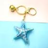 Iridescent Shell Starfish Keychain Pendant - Unique Accessory & Gift