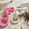 Soft Cream Colored Love Lock Long Pillow Cushion Comfortable Chain Link Decorative Pad for Sofa,Bed Chair,All Season Use,Perfect for Christmas