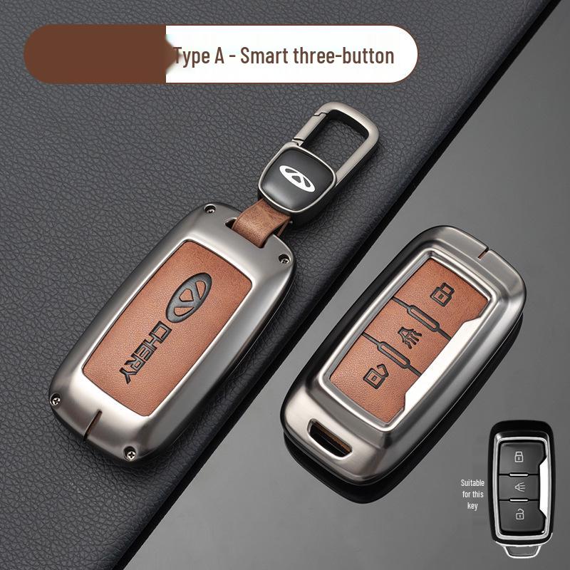 Chery Car Key Cover: Fits Tiggo, EQ1, QQ Ice Cream, Arrizo E - Small, Secure Metal Shell with Hanging Buckle