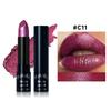Rossetto Glitter Fine 15 Colori Rosso Nero Perlato Tinta Labbra Impermeabile Non Appiccicoso Lunga Durata Facile da Colorare Rossetto Diamante