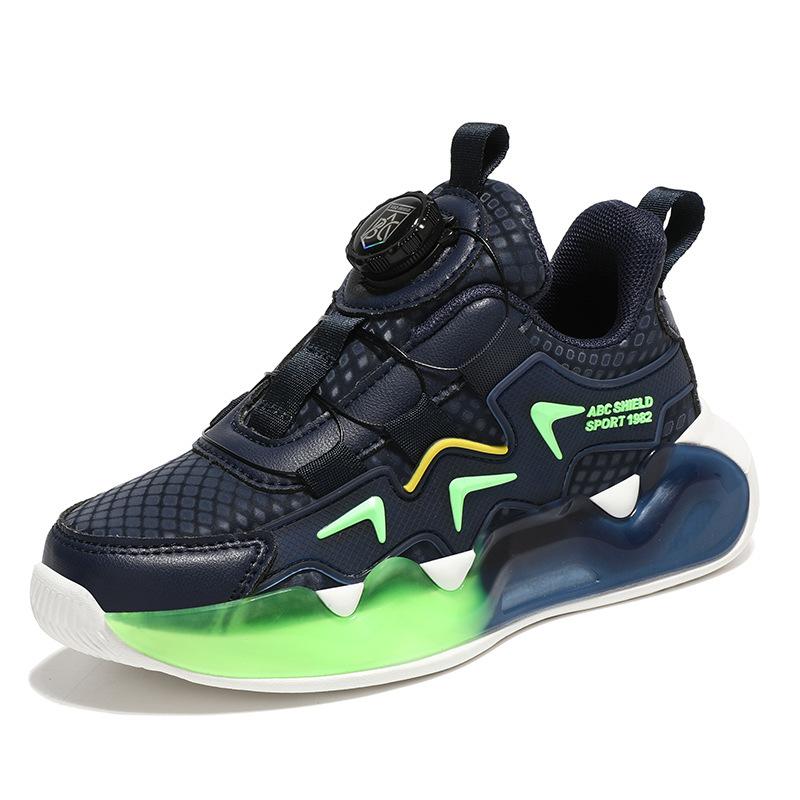

Boys Sneakers Girls Student Button Running Shoes Lightweight Softening 28 темно-синий