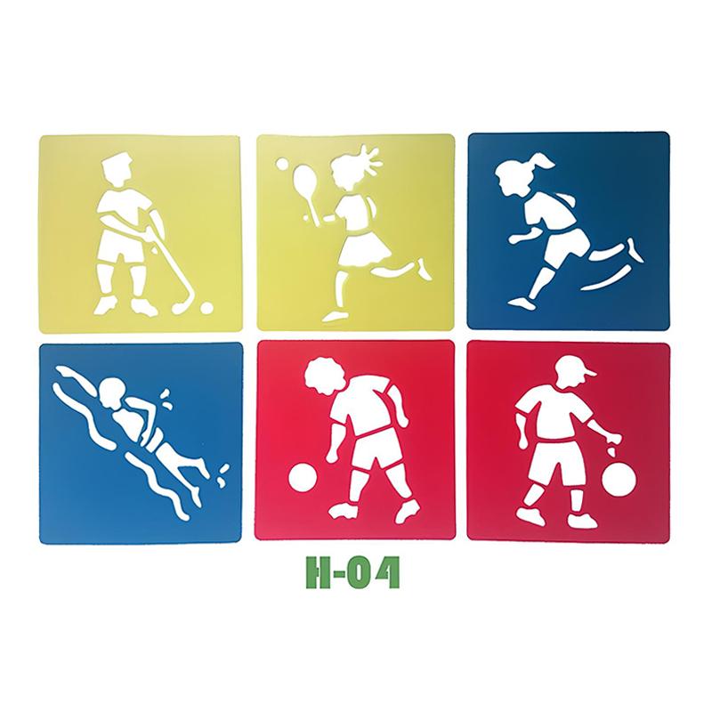 6PCS Hollow Out Painting Template Washable Reusable Plastic Graffiti Ruler DIY Paint Tool Creative Craft Drawing Accessories ZYF