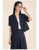 Beige Women's Slim Fit Short-Sleeve Suit Jacket - Petite 2025 Spring Collection