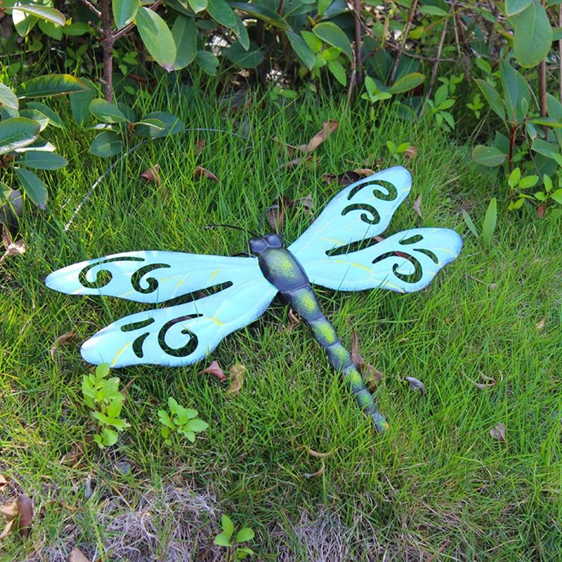 Metal Dragonfly Wall Decoration Garden Fence Outdoor Wall Art for Ideal Gift Outdoor Wall Decoration Suitable for Yard P