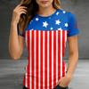 Women's Short-sleeved Top, Casual Slim Fit Women's Round Neck Short-sleeved Printed Shirt