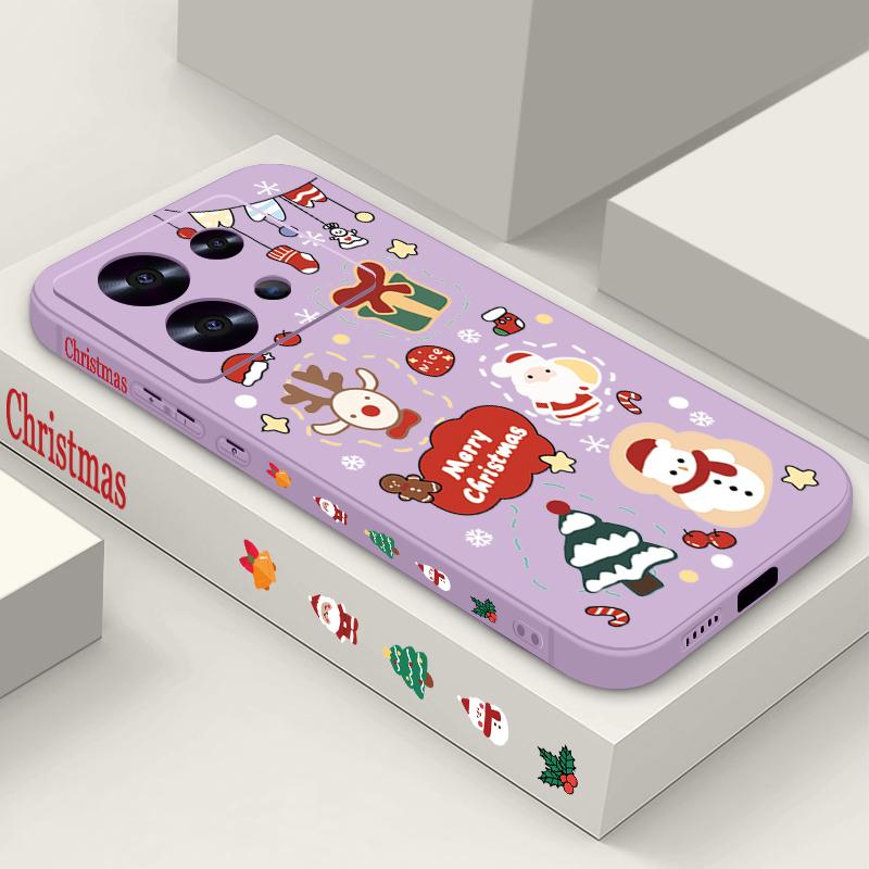 Cartoon Christmas Print Case For Xiaomi Redmi Note 14 13 Pro Plus 5G Note 11 12 13 14 Pro 13C 14C 4G Clear Soft TPU Phone Cover