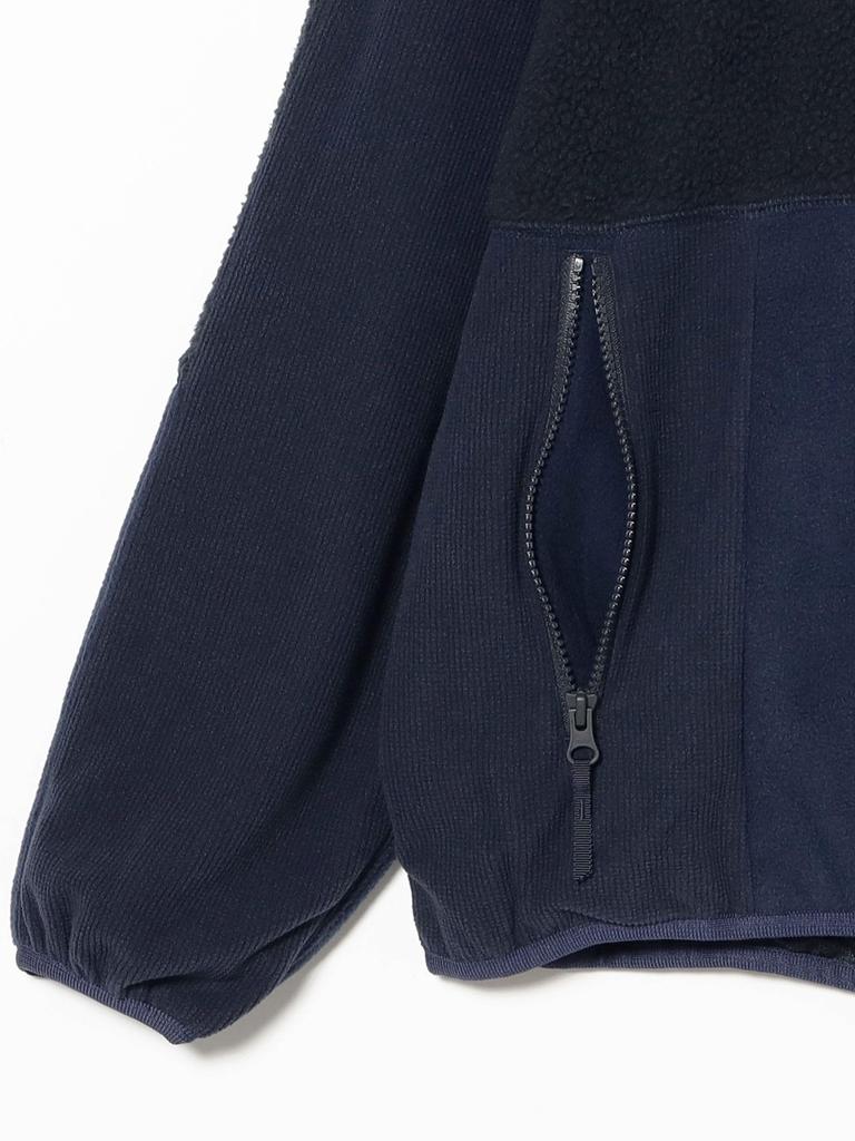 Beams Wide Fit Fleece Size S 3 Types Available Men's Blouson, Navy, (11183303147),