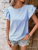 2026 European & American Summer Women's Striped Ruffle Sleeve Top
