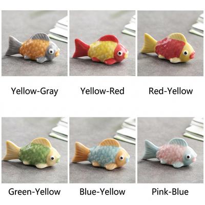 Cute Fish Figurine White Porcelain Ceramic Chopstick Rest Mini Fish Chopstick Holder Japanese Goldfish Pen Rack For Dining Table