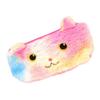 Plush Pencil Case Pouch Cute Cat Laser Color High Capacity Kids Students Office Supplies Round Eye
