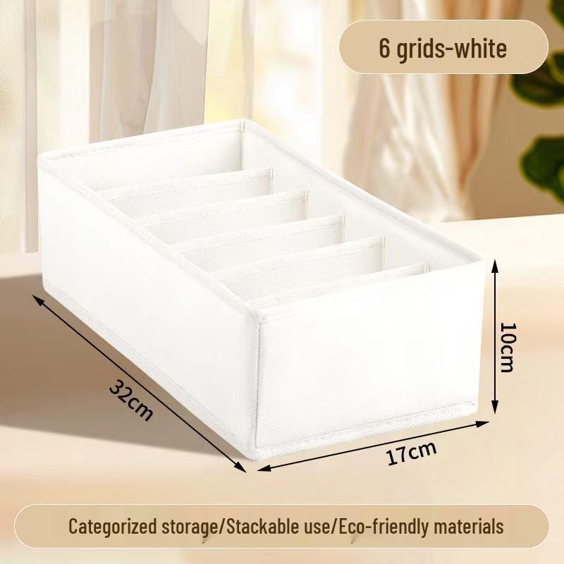 Underwear and Socks Organizer: Home Fabric 4-Piece Lidless Storage Set for Scarves, Socks, and Bras.
