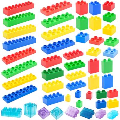 Big Building Blocks Compatible With Duploes Base Bricks Thick Thin Square Assemble Children's DIY Educational Creative Toys