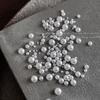 1 Bag Half Round Pearl Nail Charms White Pearls 3D Caviar Beads Manicure Supplies Flatback Pearl Decoration