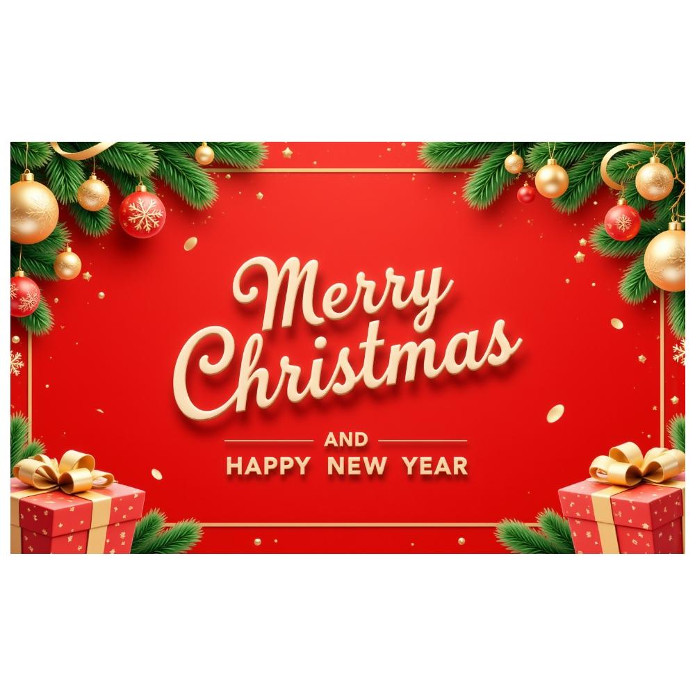 Merry Christmas Banner Gift Box Christmas Decoration Banner New Year Banner Decorative Border For Home Party Office Decoration