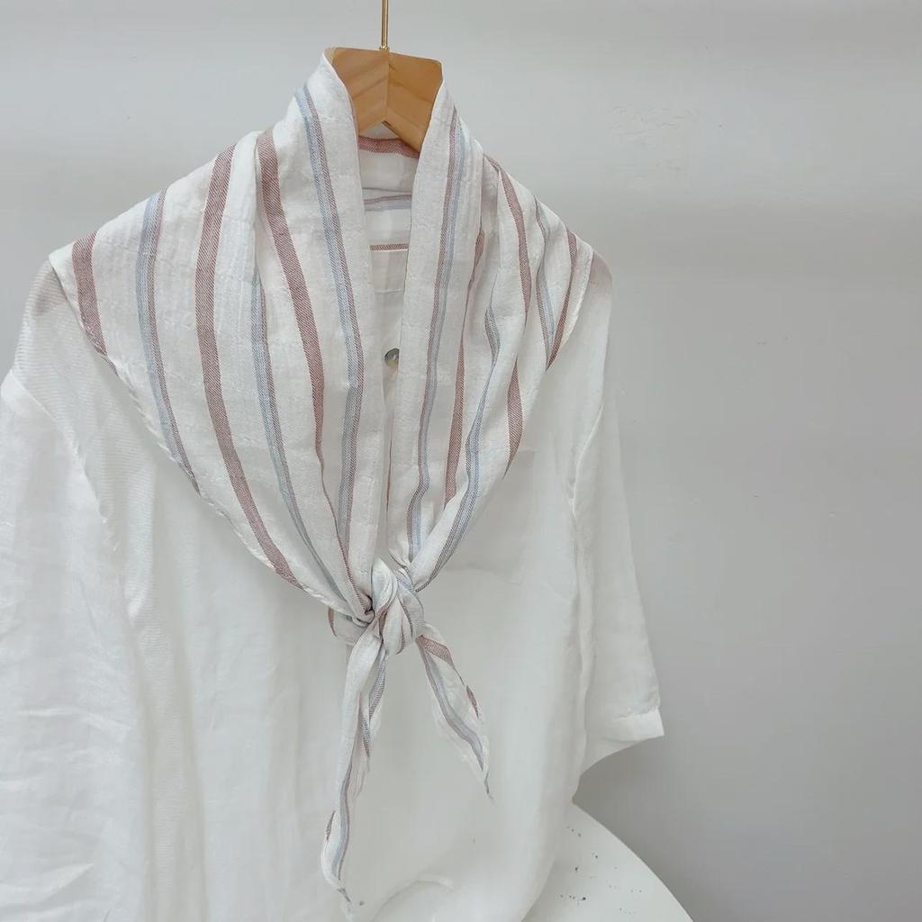 Reiner Baumwoll-Schal mit garngefärbtem Karomuster in über 20 Farben