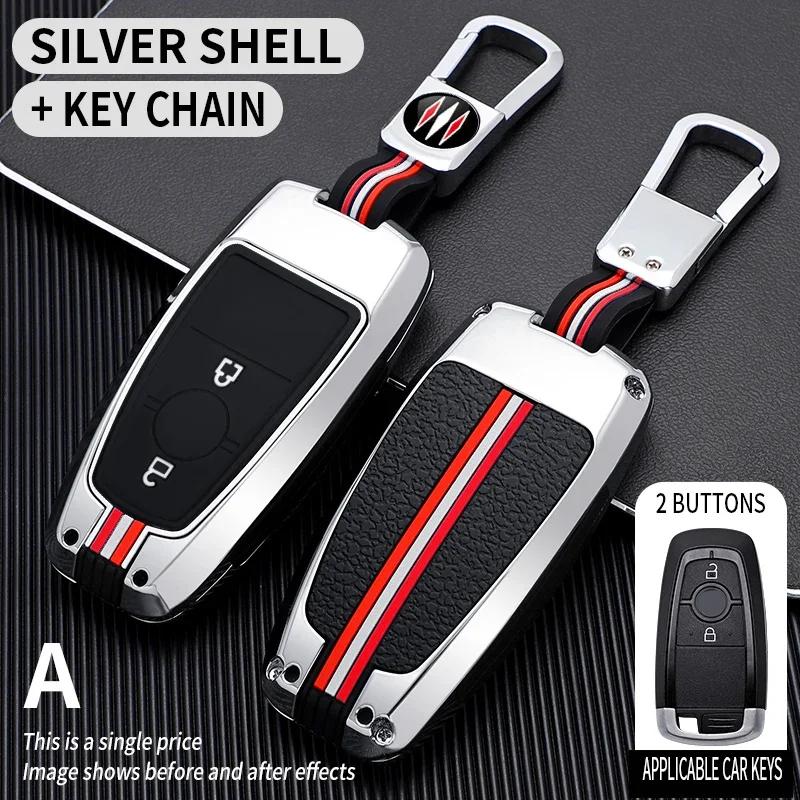 2/3/4/5Bt Metal Car Key Cover Fob Case Shell For Ford Edge Fusion Mustang Explorer F150 F250 F350 Ecosport Mondeo Mustang Ranger