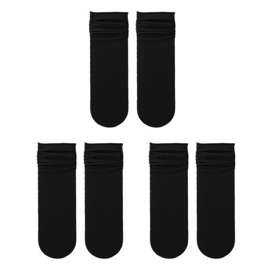 

3 пары женских летних шелковых носков Ice Silk, ультратонкие носки-лодочки, повседневные носки до середины голени, эластичные носки выше щиколотки чёрный