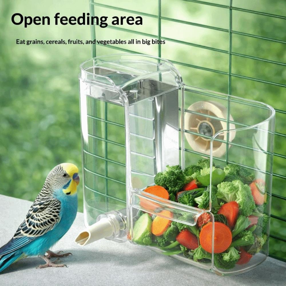 Transparent Bird Feeding Container Hanging Water Dispenser Bird Cage Feeder Waterer  Cockatiel