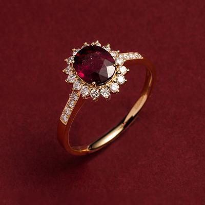 925 Silver Vintage Gemstone Ring Red 5A Zirconia Rings for Women Engagement Wedding