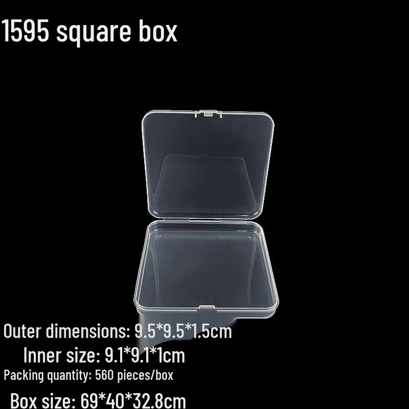Square Transparent PP Plastic Storage Box for Electronics and Earbuds