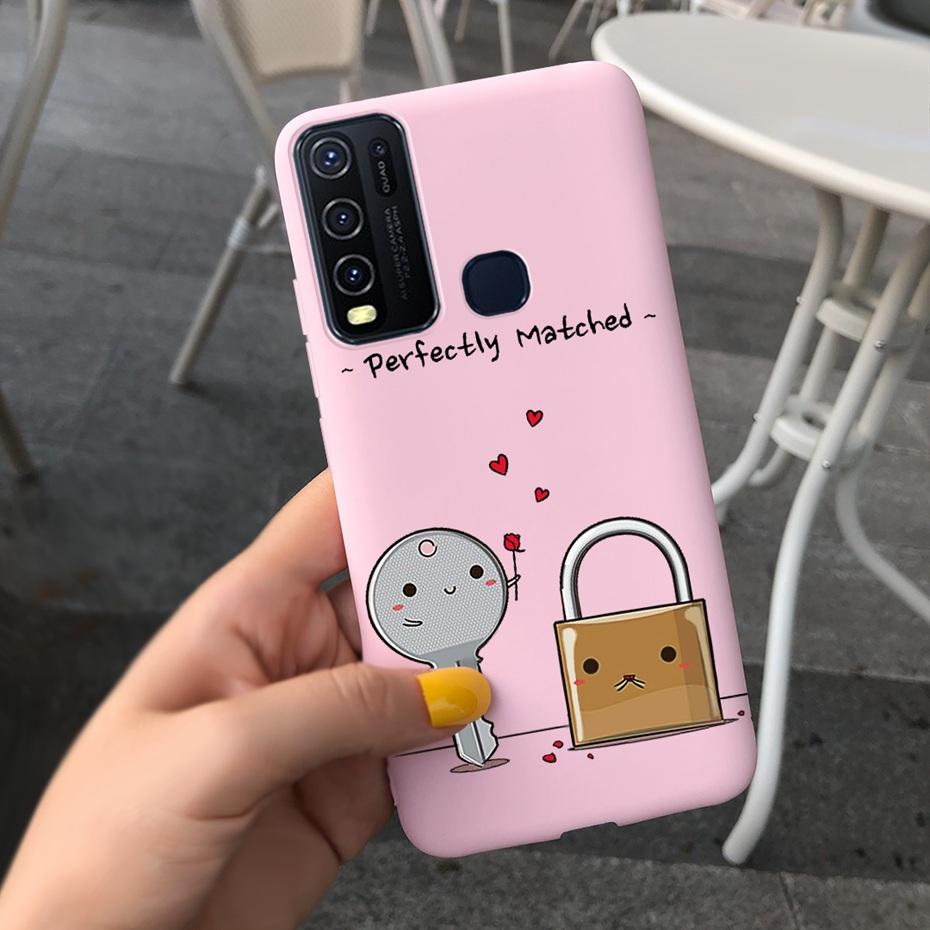 Fashion Cute Flower Milk Silicone Case For Vivo Y30 1938 Y50 1935 Black Soft TPU Phone Cover For Vivo Y 30 50 Y30 2020 Back Case