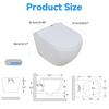 Rimless Wall Hung Toilet, Wall Mounted Toilet Bowl with Soft Closing Seat, Space Saving Round Floating Toilet with 360-degree Single Hole Super Swirl