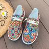 Fashion Canvas Shoes Women's Slip On Fashion Print Canvas Sneakers Low Top Casual Non Slip Lightweight Women Comfy Walking Flat Shoes