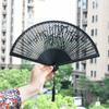 Dream Lotus Mini Japanese-Style Handheld Full Bamboo Fan Hanfu Mamian Skirt Dance Qipao Portable Folding Fan Girl Group Folding Fan