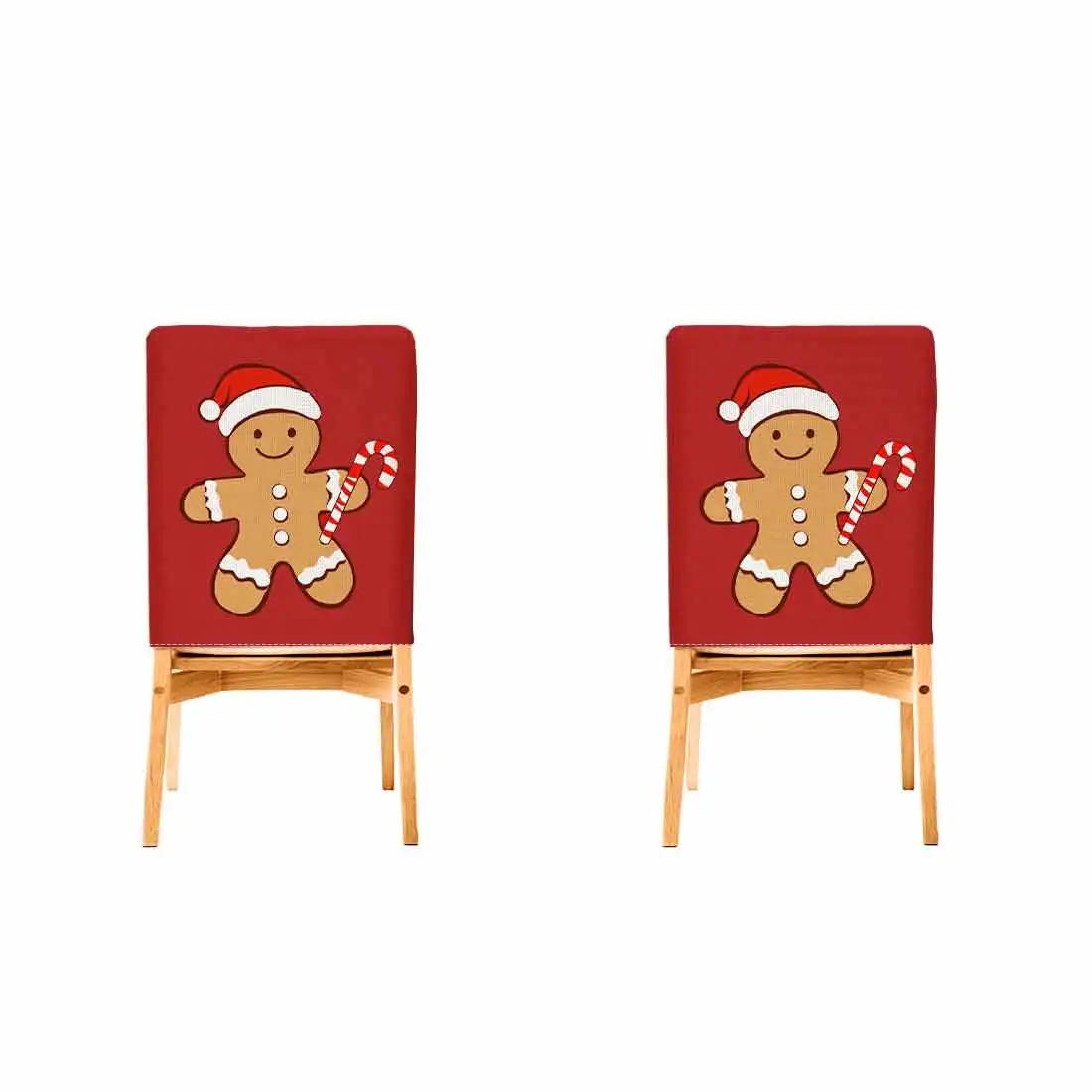 

2/4/9pcs/set Christmas gingerbread man Chair Cover Table Decoration Dining Seat Chair Covers Dining Room Bar Party Banquate