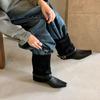 Flat-bottomed short boots women's new boots autumn and winter women's boots western pants boots belt buckle Martin boots short boots