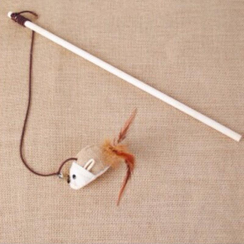 1 Pc Wooden Mouse Rods Plaything Environmental Pet Tease Cat Toys