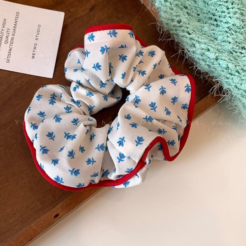 Kawaii Plaid Scrunchies Women Girls Child Cute Elastic Hair Rubber Bands Accessories Tie Hair Ring Rope Headdress Ornament