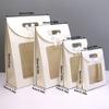 20pcs Gift Box with Clear Window Wedding Favors Birthday Party Candy Snack Biscuit Packaging Bag Golden Flip Up Bow Tote Flip Up Bow Tote Case