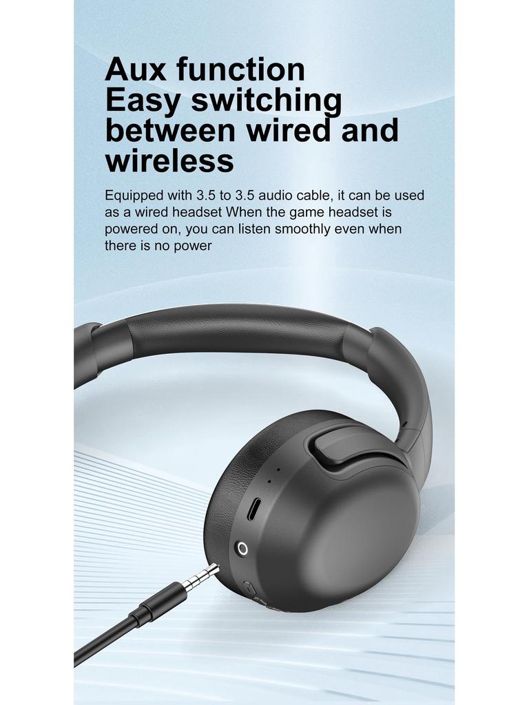 OY531 Wireless Over-Ear ANC Gaming Headphones with Stainless Steel Headband