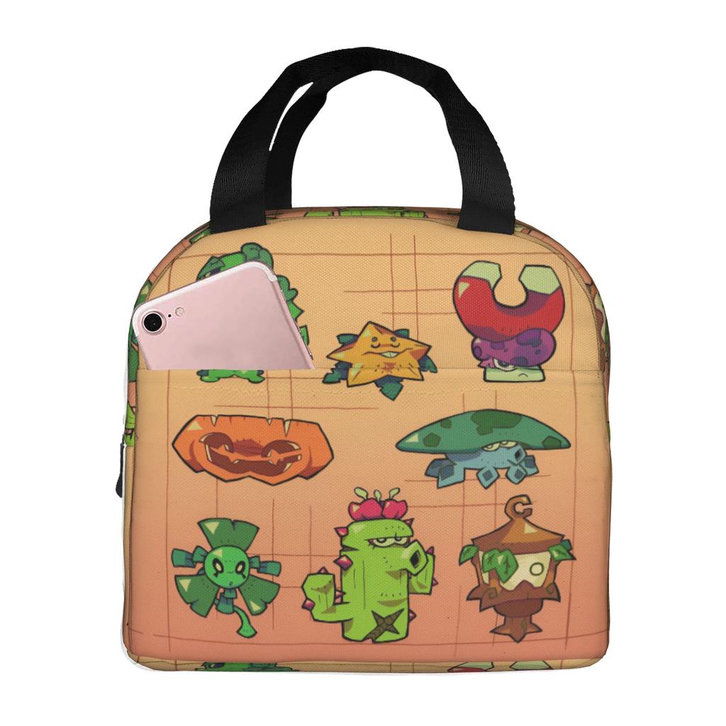 Custom Plants Gaming Zombies Insulated Lunch Bags for School Office Video Game Waterproof Thermal Cooler Lunch Box Unisex