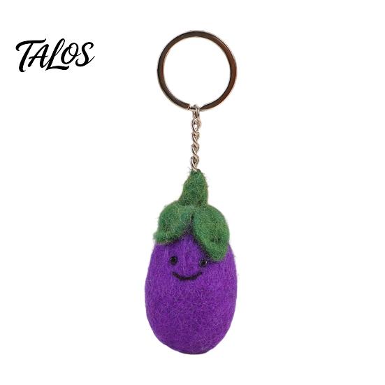 Pepper Keyring Pendant Felt Cartoon Vegetable Fruit Keychain, Garlic Pearl Mangosteen Corn Eggplant Bag Accessory Pendant, Handmade Keychain Backpack