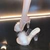 Fairy Wind Fluffy Cool Slippers Sexy High Heels 2025 Summer and Autumn New Popular Thick Heels Women Wear Waterproof Table