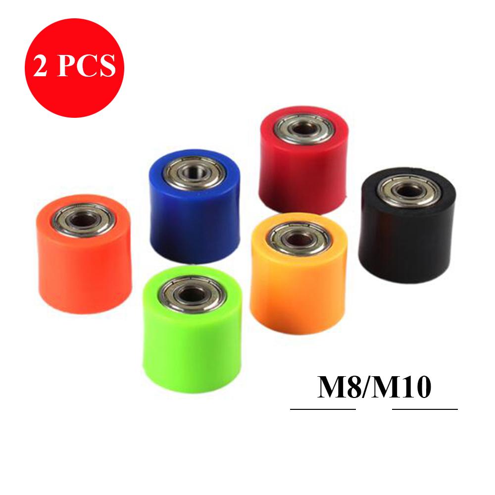 2pcs/1pair 8/10mm Wheel Tensioner Guide Drive Chain Roller Pulley For ATV CRF CR XR Enduro Motorcycle Motocross Dirt Bike